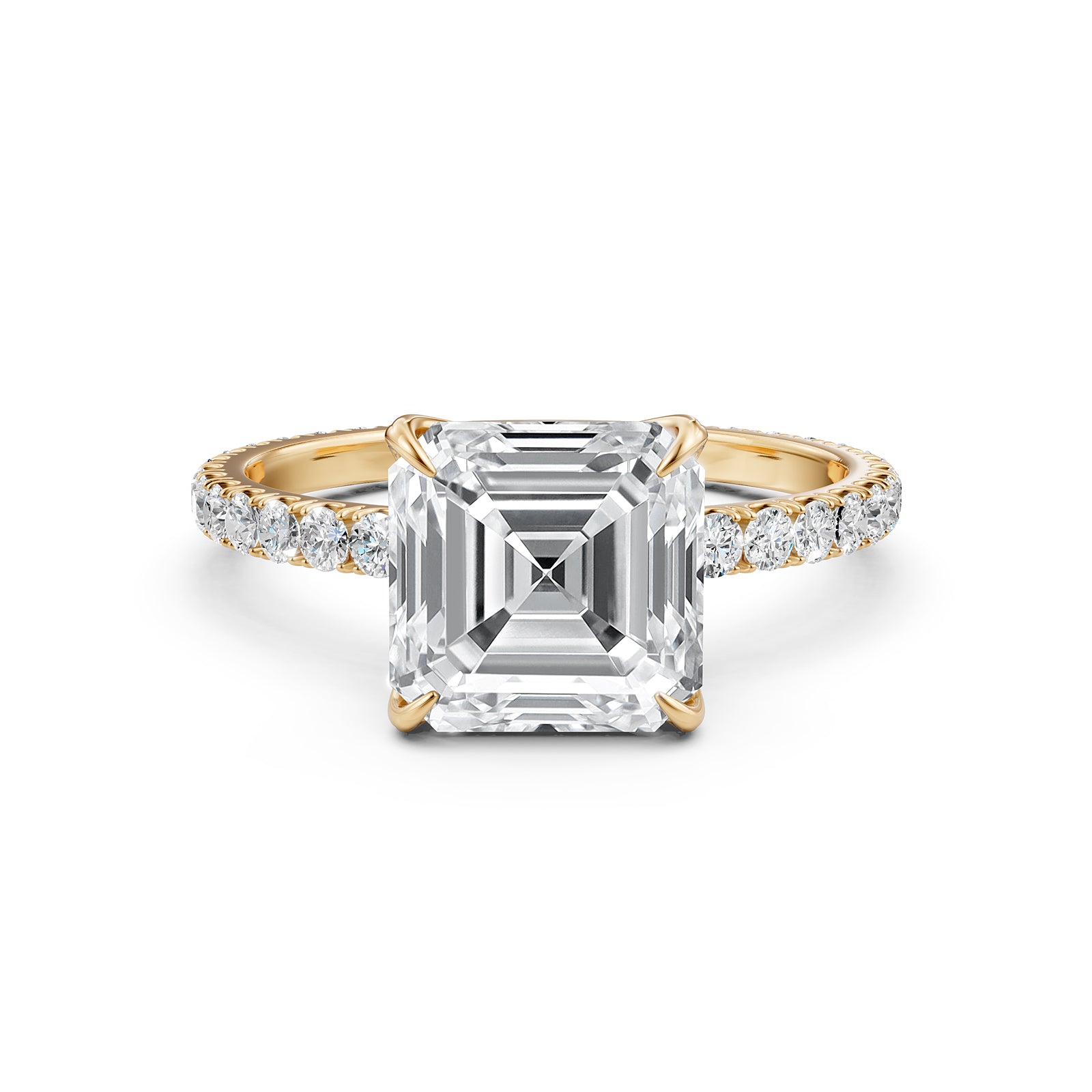 Asscher Diamond Engagement Ring crafted in 14k White Gold